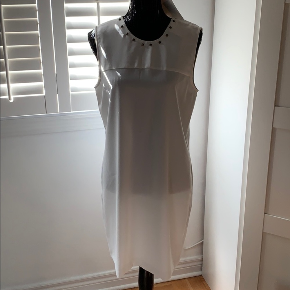 Zara white button back dress, size large